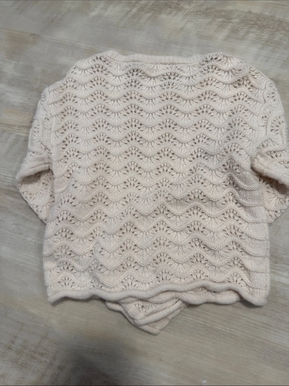 The Children's Place Cream Openwork Crewneck Sweater